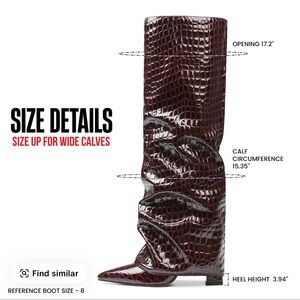 Women's Burgundy Croc-Embossed Knee-High Boots